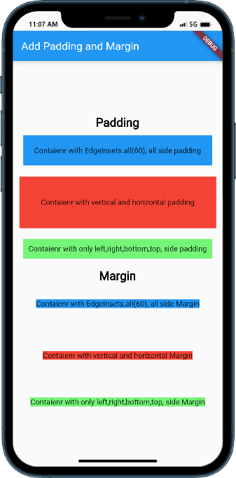 How to Add Padding and Margin to a Widget in Flutter