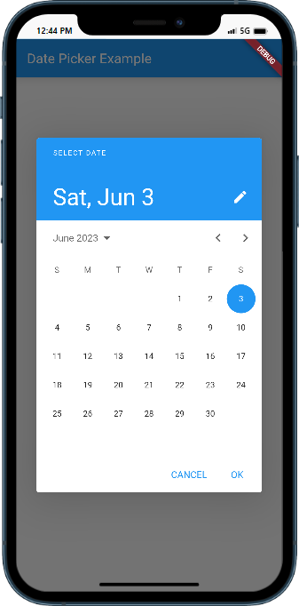 How to display a date picker for selecsting dates in Flutter