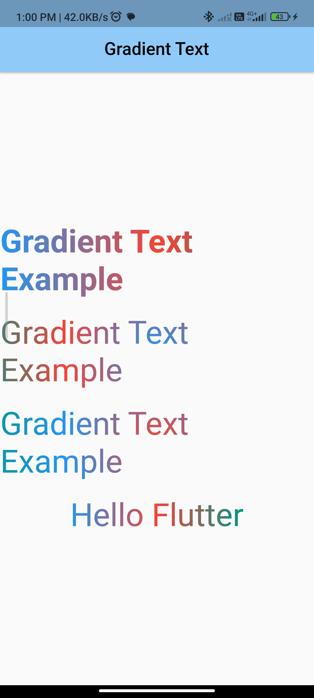 how to implement a Gradient in flutter using simple gradient text package