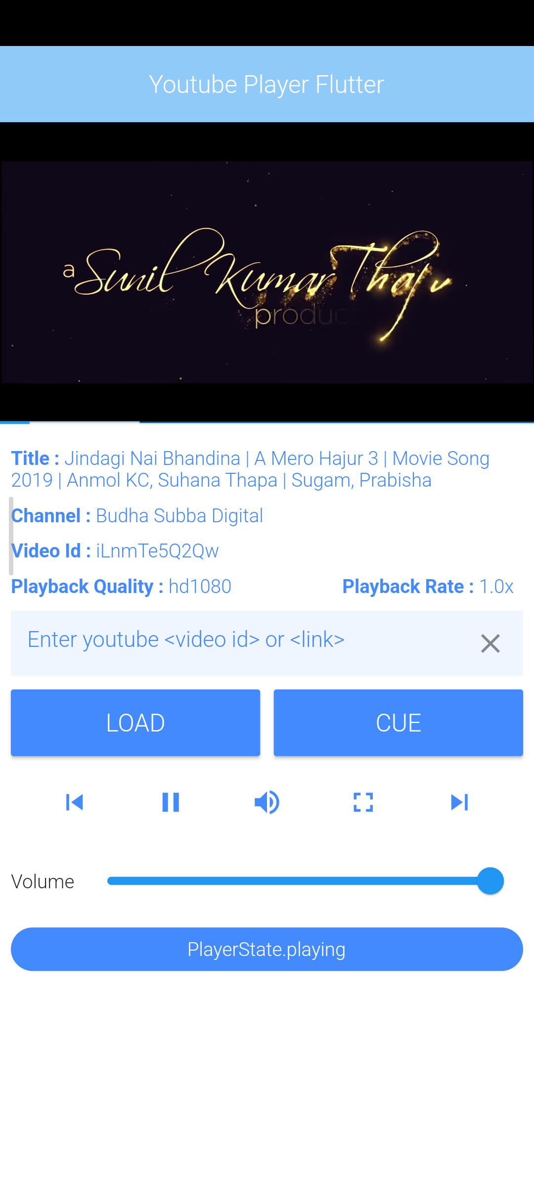 implementing a youtube player in flutter