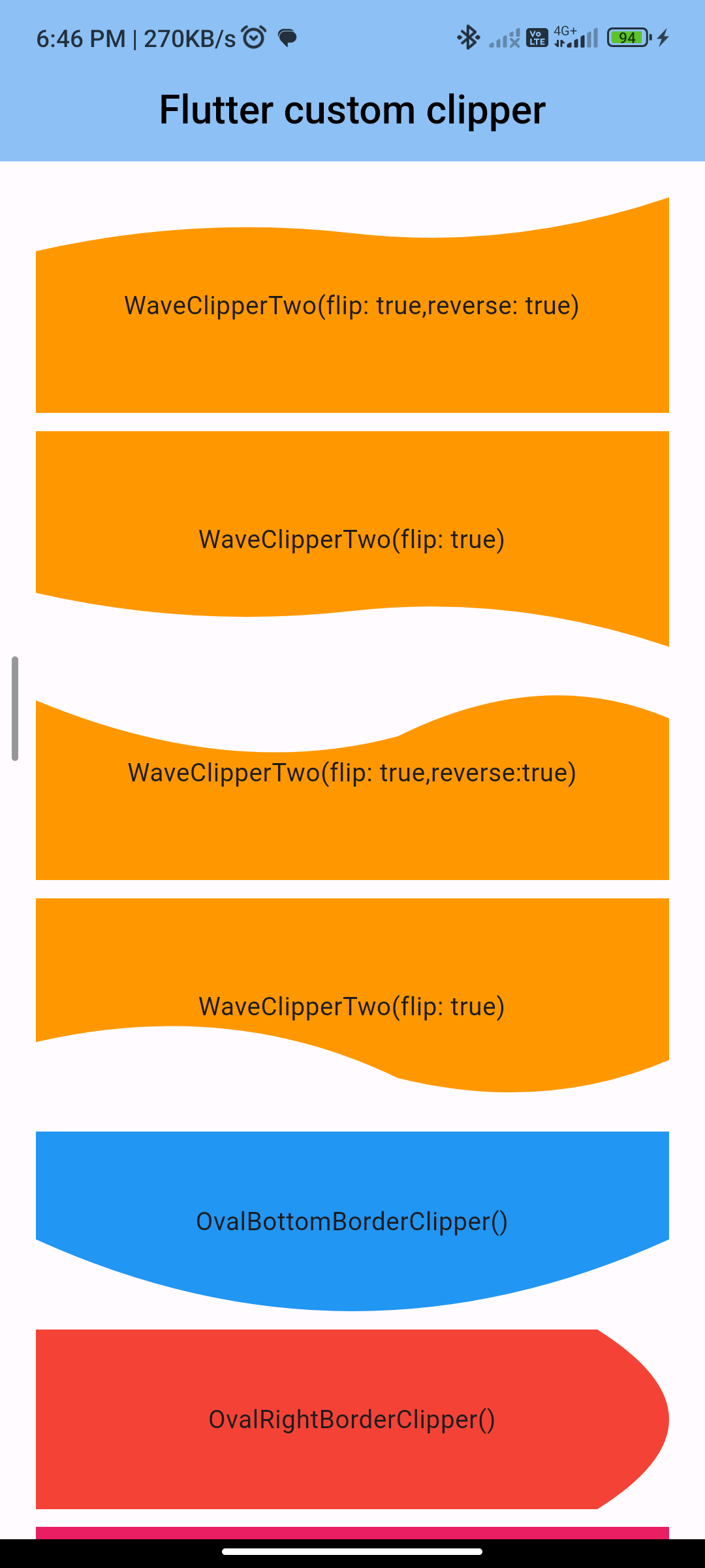 implementing an custome clipper in flutter