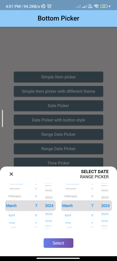 bottomdatepicker range picker