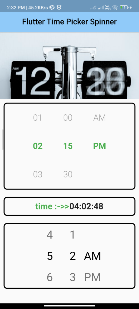 how to implement an Flutter Time Picker Spinner in flutter
